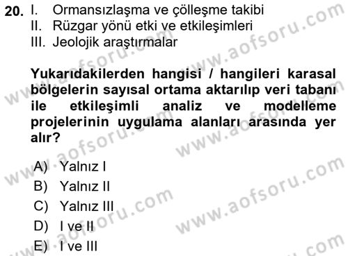 Uzaktan Algılama Dersi 2022 - 2023 Yılı (Final) Dönem Sonu Sınav Soruları 20. Soru
