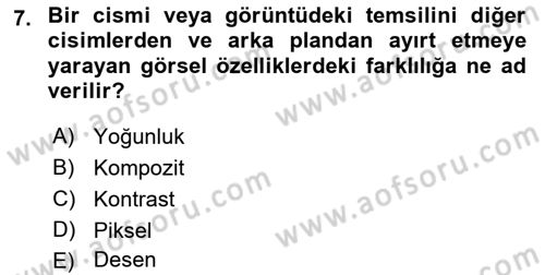 Uzaktan Algılama Dersi 2022 - 2023 Yılı (Final) Dönem Sonu Sınav Soruları 7. Soru