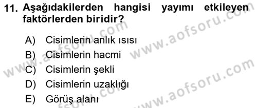 Uzaktan Algılama Dersi 2023 - 2024 Yılı (Vize) Ara Sınav Soruları 11. Soru