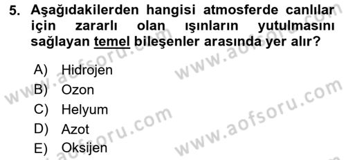Uzaktan Algılama Dersi 2023 - 2024 Yılı (Vize) Ara Sınav Soruları 5. Soru