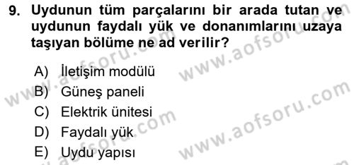 Uzaktan Algılama Dersi 2023 - 2024 Yılı (Vize) Ara Sınav Soruları 9. Soru