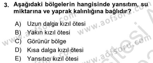 Uzaktan Algılama Dersi 2023 - 2024 Yılı Yaz Okulu Sınav Soruları 3. Soru
