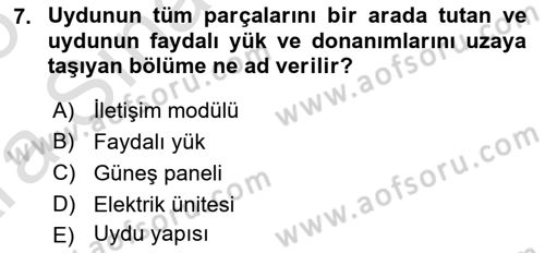 Uzaktan Algılama Dersi 2024 - 2025 Yılı (Vize) Ara Sınav Soruları 7. Soru