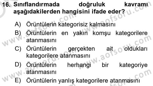 Uzaktan Algılama Dersi 2024 - 2025 Yılı Yaz Okulu Sınav Soruları 16. Soru