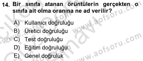Uzaktan Algılama Dersi 2025 - 2026 Yılı (Final) Dönem Sonu Sınav Soruları 14. Soru