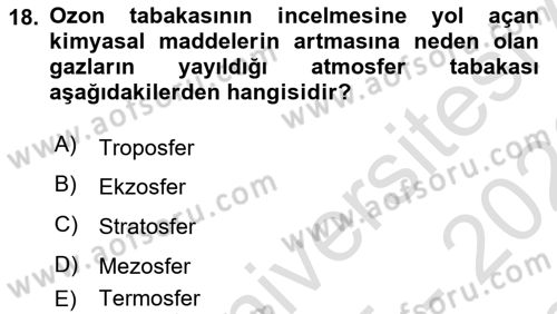 Uzaktan Algılama Dersi 2025 - 2026 Yılı (Final) Dönem Sonu Sınav Soruları 18. Soru