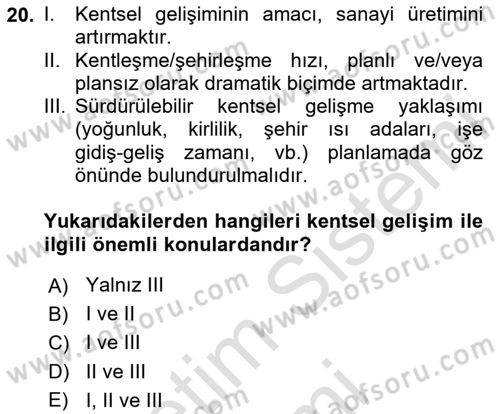 Uzaktan Algılama Dersi 2025 - 2026 Yılı (Final) Dönem Sonu Sınav Soruları 20. Soru