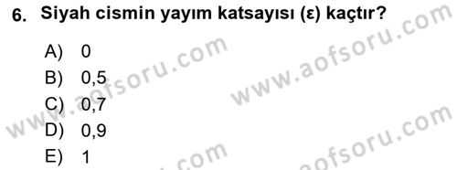 Uzaktan Algılama Dersi 2025 - 2026 Yılı Yaz Okulu Sınav Soruları 6. Soru