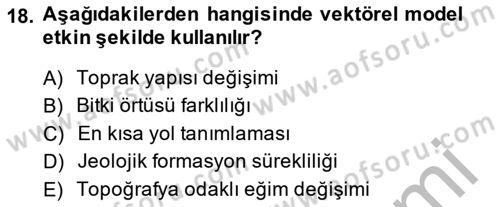 Uzaktan Algılama Uygulamaları Dersi 2013 - 2014 Yılı (Final) Dönem Sonu Sınav Soruları 18. Soru