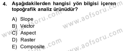 Uzaktan Algılama Uygulamaları Dersi 2013 - 2014 Yılı (Final) Dönem Sonu Sınav Soruları 4. Soru