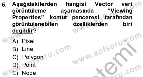 Uzaktan Algılama Uygulamaları Dersi 2013 - 2014 Yılı (Final) Dönem Sonu Sınav Soruları 5. Soru