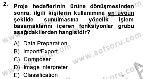 Uzaktan Algılama Uygulamaları Dersi 2014 - 2015 Yılı (Vize) Ara Sınav Soruları 2. Soru