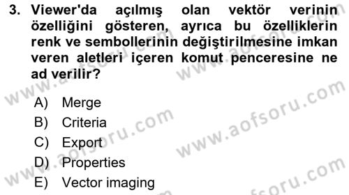 Uzaktan Algılama Uygulamaları Dersi 2018 - 2019 Yılı (Final) Dönem Sonu Sınav Soruları 3. Soru