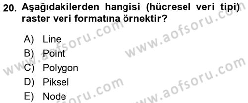 Uzaktan Algılama Uygulamaları Dersi 2021 - 2022 Yılı (Final) Dönem Sonu Sınav Soruları 20. Soru