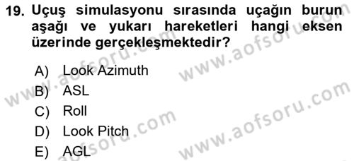 Uzaktan Algılama Uygulamaları Dersi 2023 - 2024 Yılı (Vize) Ara Sınav Soruları 19. Soru