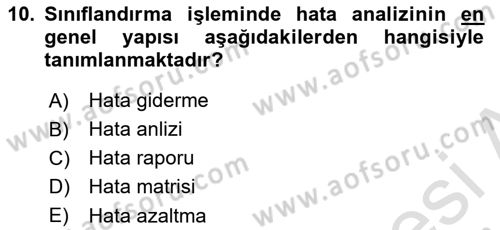 Uzaktan Algılama Uygulamaları Dersi 2023 - 2024 Yılı (Final) Dönem Sonu Sınav Soruları 10. Soru