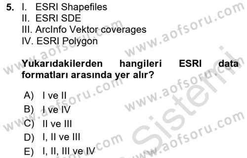 Uzaktan Algılama Uygulamaları Dersi 2023 - 2024 Yılı (Final) Dönem Sonu Sınav Soruları 5. Soru