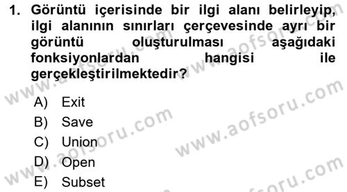 Uzaktan Algılama Uygulamaları Dersi 2023 - 2024 Yılı Yaz Okulu Sınav Soruları 1. Soru