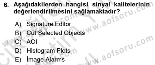 Uzaktan Algılama Uygulamaları Dersi 2023 - 2024 Yılı Yaz Okulu Sınav Soruları 6. Soru
