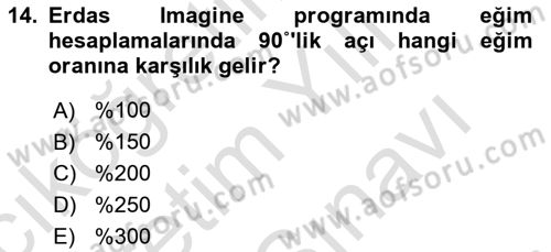 Uzaktan Algılama Uygulamaları Dersi 2024 - 2025 Yılı (Vize) Ara Sınav Soruları 14. Soru