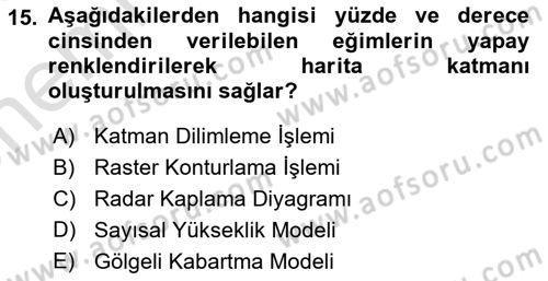 Uzaktan Algılama Uygulamaları Dersi 2024 - 2025 Yılı (Vize) Ara Sınav Soruları 15. Soru