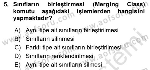 Uzaktan Algılama Uygulamaları Dersi 2024 - 2025 Yılı Yaz Okulu Sınav Soruları 5. Soru