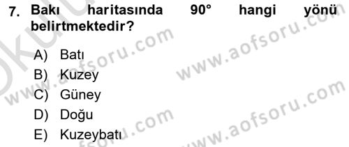 Uzaktan Algılama Uygulamaları Dersi 2024 - 2025 Yılı Yaz Okulu Sınav Soruları 7. Soru