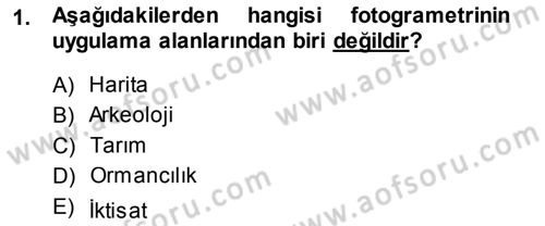 Fotogrametri Dersi 2013 - 2014 Yılı (Vize) Ara Sınav Soruları 1. Soru