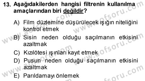 Fotogrametri Dersi 2013 - 2014 Yılı (Vize) Ara Sınav Soruları 13. Soru