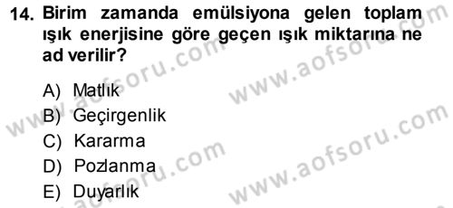 Fotogrametri Dersi 2013 - 2014 Yılı (Vize) Ara Sınav Soruları 14. Soru