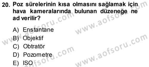 Fotogrametri Dersi 2013 - 2014 Yılı (Vize) Ara Sınav Soruları 20. Soru