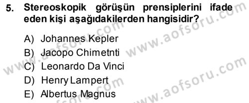 Fotogrametri Dersi 2013 - 2014 Yılı (Vize) Ara Sınav Soruları 5. Soru