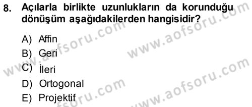 Fotogrametri Dersi 2013 - 2014 Yılı (Vize) Ara Sınav Soruları 8. Soru