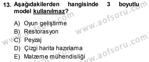 Fotogrametri Dersi 2013 - 2014 Yılı (Final) Dönem Sonu Sınav Soruları 13. Soru