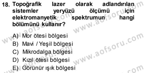 Fotogrametri Dersi 2013 - 2014 Yılı (Final) Dönem Sonu Sınav Soruları 18. Soru