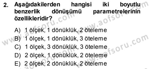 Fotogrametri Dersi 2013 - 2014 Yılı (Final) Dönem Sonu Sınav Soruları 2. Soru