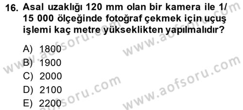 Fotogrametri Dersi 2014 - 2015 Yılı (Vize) Ara Sınav Soruları 16. Soru