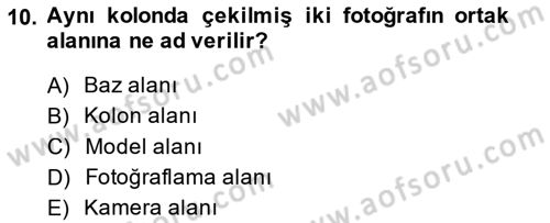 Fotogrametri Dersi 2014 - 2015 Yılı (Final) Dönem Sonu Sınav Soruları 10. Soru