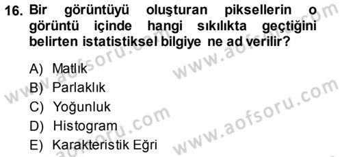 Fotogrametri Dersi 2014 - 2015 Yılı (Final) Dönem Sonu Sınav Soruları 16. Soru
