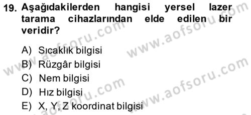 Fotogrametri Dersi 2014 - 2015 Yılı (Final) Dönem Sonu Sınav Soruları 19. Soru