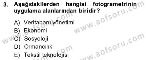 Fotogrametri Dersi 2014 - 2015 Yılı (Final) Dönem Sonu Sınav Soruları 3. Soru