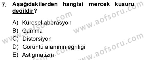 Fotogrametri Dersi 2014 - 2015 Yılı (Final) Dönem Sonu Sınav Soruları 7. Soru