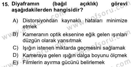 Fotogrametri Dersi 2016 - 2017 Yılı (Vize) Ara Sınav Soruları 15. Soru