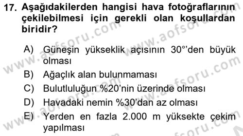 Fotogrametri Dersi 2016 - 2017 Yılı (Vize) Ara Sınav Soruları 17. Soru