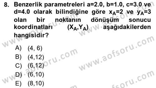 Fotogrametri Dersi 2016 - 2017 Yılı (Vize) Ara Sınav Soruları 8. Soru