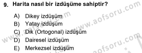 Fotogrametri Dersi 2016 - 2017 Yılı (Vize) Ara Sınav Soruları 9. Soru
