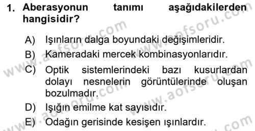 Fotogrametri Dersi 2016 - 2017 Yılı (Final) Dönem Sonu Sınav Soruları 1. Soru