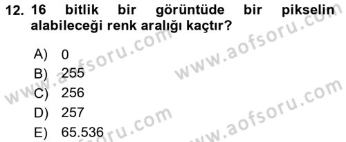 Fotogrametri Dersi 2016 - 2017 Yılı (Final) Dönem Sonu Sınav Soruları 12. Soru