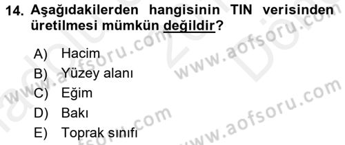 Fotogrametri Dersi 2016 - 2017 Yılı (Final) Dönem Sonu Sınav Soruları 14. Soru