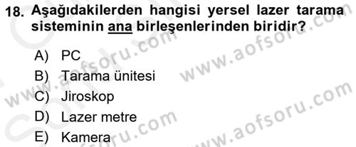 Fotogrametri Dersi 2016 - 2017 Yılı (Final) Dönem Sonu Sınav Soruları 18. Soru